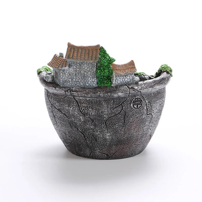 Creative Mini Flowerpot Succulent Planter Simulation House Cute Green Plants Planter Flower Pot With Hole Home Garden Decoration