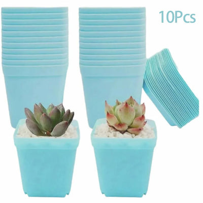 10PC Colorful Multi Square Nursery Flower Pot Plastic Nursery Pot Plant Seeds Nursery Box Transplant Flower Tray For Home Garden