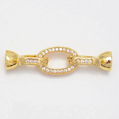 1 Pcs Paved Zircon Connector for Jewelry Making Diy Necklace Bracelet Chain Accessories Gold/Silver Color Round Heart Shape Part