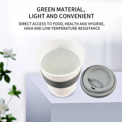 Reusable Water Cup Heat Insulated Outdoor Travel Travel Mug 400ml Hotel Cup With Silicone Lid Drinkware Portable Tea Coffee Cup