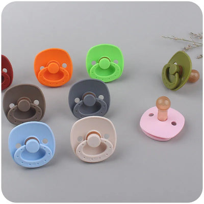 Baby Pacifier Silicone Baby Pacifiers Bibs Pacifier Clip Chain Newborn Boy Girl Candy Color Nipple Dummy Pacifier Soother 0-3Y
