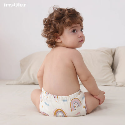 3PCS BABY COTTON TRAINING PANTS 6-LAYER WATERPROOF REUSABLE CLOTH DIAPERS FOR TODDLERS