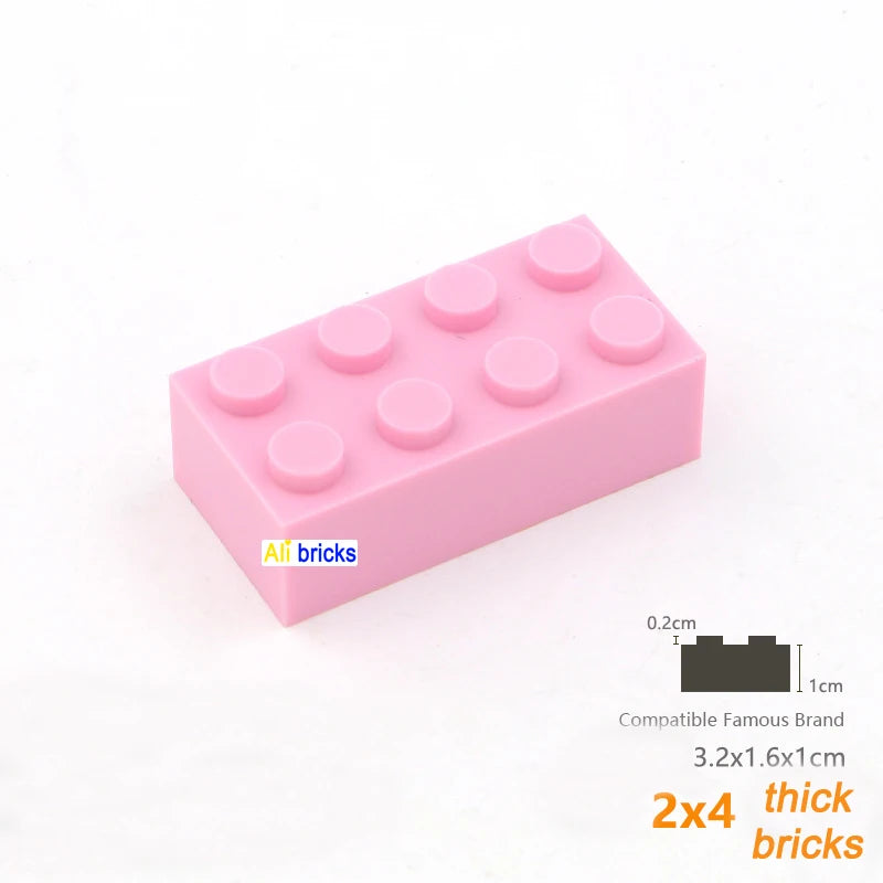 80pcs Bulk Building Blocks Thick Figures Bricks 2x4 Dots Educational Creative Size Compatible With 3001 Plastic Toy for Children