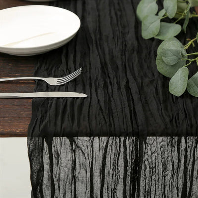 Semi-Sheer Table Runner Vintage Cheesecloth Gauze Table Setting  Wedding Dining Party Christmas Banquets Arches Cake Decortion