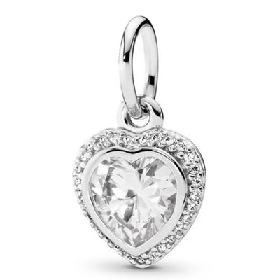 2024 New 925 Silver Plated Diamond Heart Bell Loose Charm Beads For Pandora DIY Bracelet Necklace Jewelry Accessories Gifts