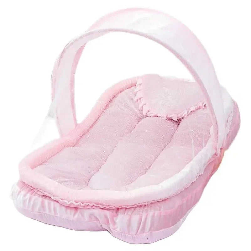 Flannel Newborn Bed Mosquito Net With Small Pillow , Baby Cradle Mosquito Insect Net, Encrypted gauze Baby Crib Mosquito Tent