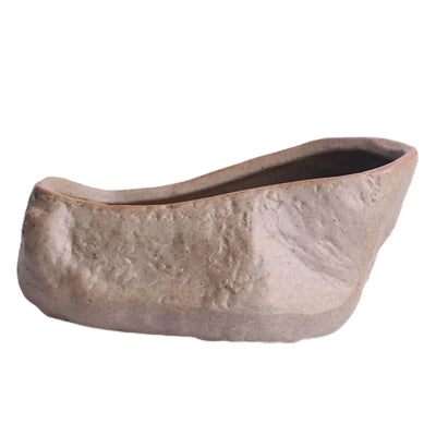 Ceramic Succulent Pot Wear Resistant Stone Shape Cactus Succulent Miniature Garden Bonsai for Home Office Table Desk Decoration