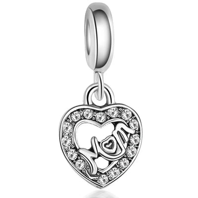 2024 New 925 Silver Plated Diamond Heart Bell Loose Charm Beads For Pandora DIY Bracelet Necklace Jewelry Accessories Gifts