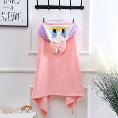 Newborn Baby Hooded Towels Toddler Super Soft Bath Towel Blanket Coral Fleece Kids Bathrobe Infant Cartoon Baby Stuff