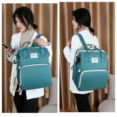 Large Capacity Foldable Crib Bag Portable Mummy Backpack Upgraded Version of Mummy Bag Multifunctional Outdoor Folding Mummy Bag