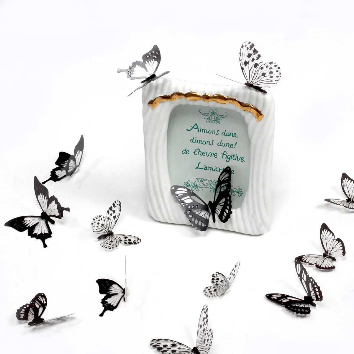 18pcs/lot Black Crystal Butterflies 3d Wall Sticker Beautiful Butterfly Living Room for Kids Room Wall Decals Home Decoration