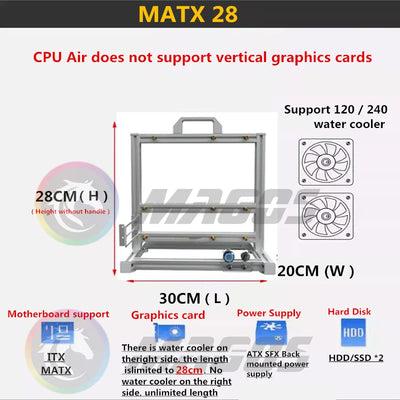 Open PC Case Frame Rack ITX MATX ATX EATX Gamers Cabinet DIY Water Cooler Desktop PC Creative Gabinete Gaming Chassis MOD
