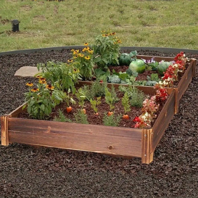 Raised Garden Bed Outdoor Elevated Ground Planter Growing Beds 26x13x6.3"