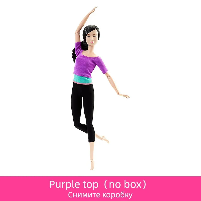 Original Barbie Dolls Made To Move Brunette Blonde Yoga 22 Joints Articulated Toys for Girls Genuine Barbie  Toys for Children