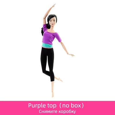 Original Barbie Dolls Made To Move Brunette Blonde Yoga 22 Joints Articulated Toys for Girls Genuine Barbie  Toys for Children