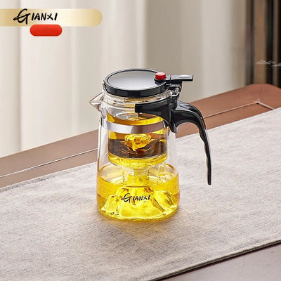 GIAMXI 700ML Transparent Glass Water Jug Cold Brew Portable Handle Coffee Heat Resistant Kettle Filterate Tea Kettle For Home