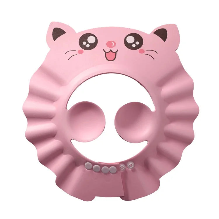 A soft PVC shower cap that makes hair washing more fun, adjustable in size, and adds ear protection function
