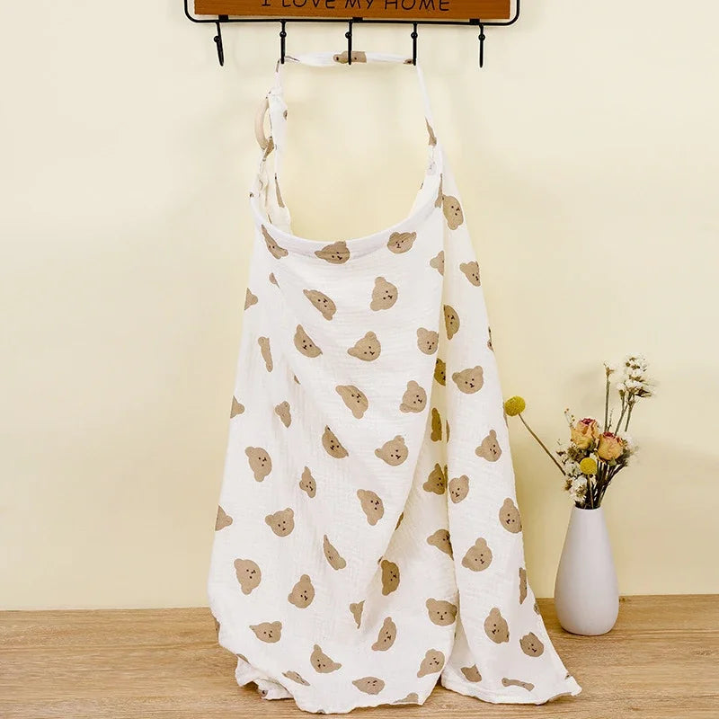 COTTON BREASTFEEDING COVER FOR MOTHERS – ADJUSTABLE NURSING APRON & STROLLER BLANKET FOR BABY FEEDING PRIVACY