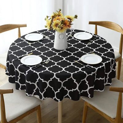 Round Tablecloths Classic American Plaid Waterproof Oil-resistant Prints Wash-free Household Dining Table Coffee Table Picnic