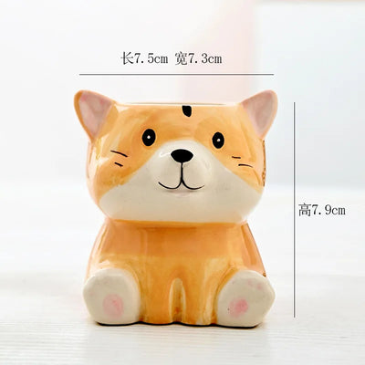 Cartoon Cute Fleshy Flowerpot Desktop Display Potted Container Decoration Gift Balcony Plant Ceramic Creativity