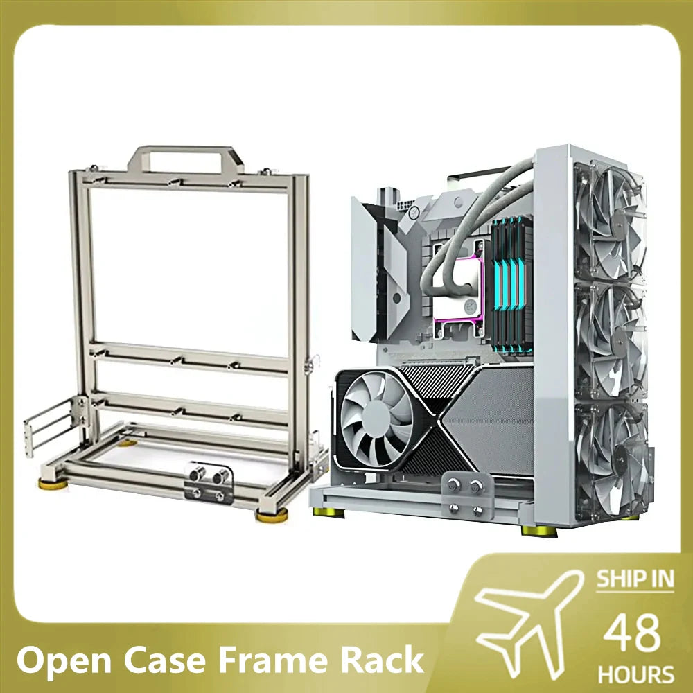 Mini ITX Gamer Cabinet MATX Open Computer Case Frame DIY Creative PC Rack ATX /EATX MOD Desktop Gaming Chassis