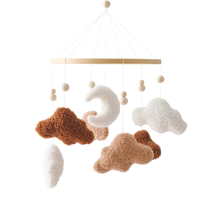 BABY CRIB MOBILE RATTLE TOY – SOFT FELT TEDDY VELVET PINK BEAR HANGING TOY WITH HOLDER FOR INFANTS (0-12 MONTHS)y Holder Bracket Crib Girl Toy