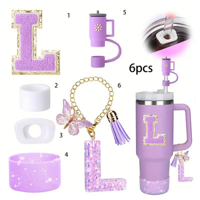 6PCS SILICONE ACCESSORY SET FOR STANLEY 40OZ TUMBLER WITH HANDLE – INCLUDES STRAW TOPPERS, BOOT COVER, AND SPILL-PROOF STOPPERS