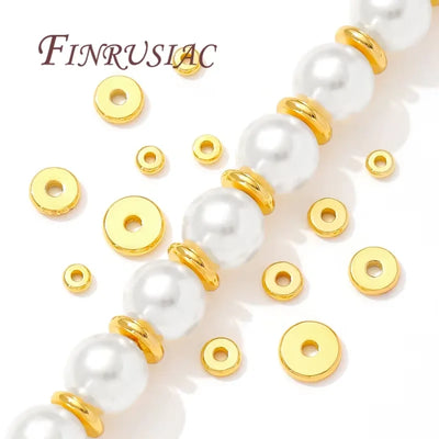 3mm-6mm Flat Spacer Beads 18K Gold Plated Brass Metal Beads Separators For Bracelets Accessories DIY Jewelry Making Supplies