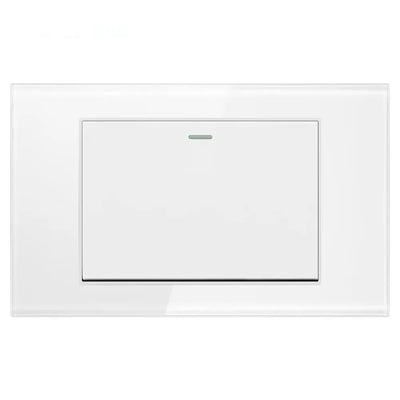 Shawader Electric Power Wall Switch Brazil US Mexico Glass Panel 118 Jack Three Position Outlet Home Office Kitchen 1/2/3/4Gang