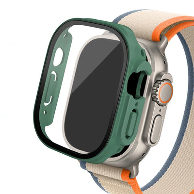 Glass+case For Apple Watch Ultra 2 case 49mm smartwatch PC Bumper+Screen Protector Tempered Cover iwatch series band Accessories