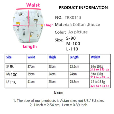 1PC Baby Cotton Diaper Infant Cloth Nappy Breathable Toilet Training Pant Reusable Cotton Newborn Baby Training Pants 0-3Year