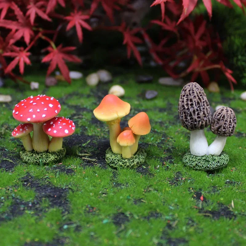 1pc Simulated mushroom ornaments Garden resin DIY Flower Pot Decoration Moss Microlandscape Home decoration accessories