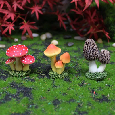 1pc Simulated mushroom ornaments Garden resin DIY Flower Pot Decoration Moss Microlandscape Home decoration accessories