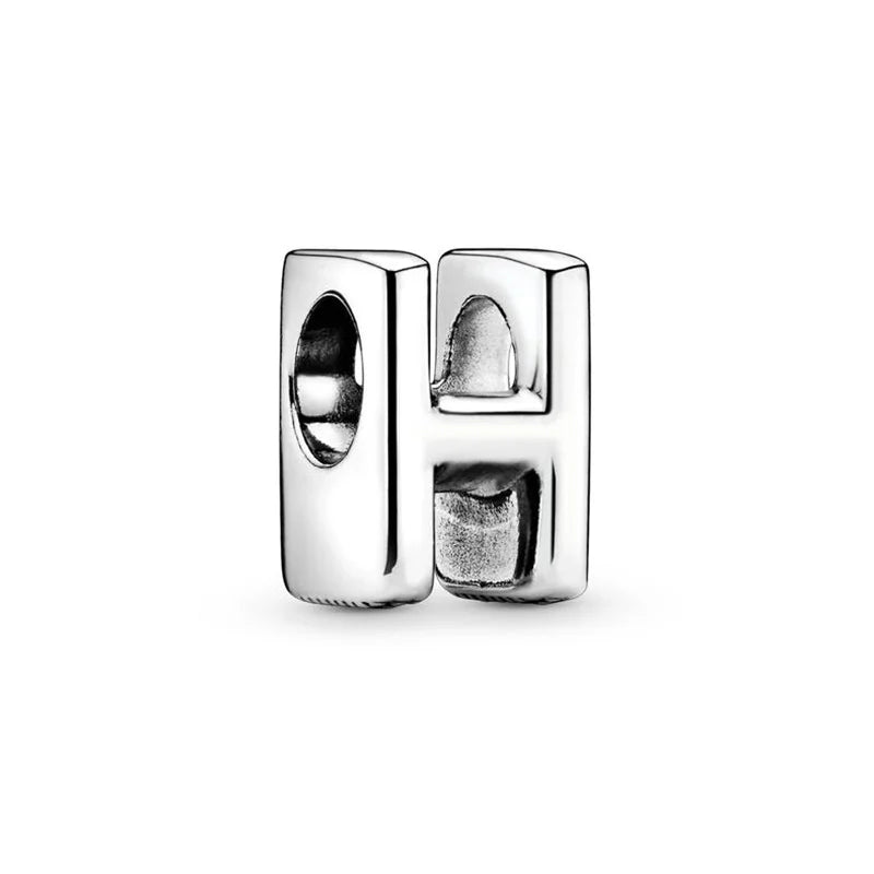 925 Silver Plate 26 English Letters Combined Freely Beads For Pandora DIY Charms Bracelet Keychain Jewelry Accessories Gifts
