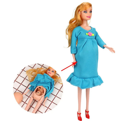 Childrens Toys Dolls 1pcs Educational Real Pregnant Doll Suit Mom Doll Have A Baby In Her Tummy for Barbies Doll Child Toy