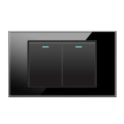 Shawader Electric Power Wall Switch Brazil US Mexico Glass Panel 118 Jack Three Position Outlet Home Office Kitchen 1/2/3/4Gang