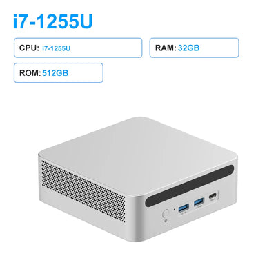 Genmachine 1255U Mini PC Windows 11 Ryzen 1.7GHz up to 4.7GHz M.2 DDR4 WIFI6 Intel® Iris® Xe Graphics Daul Diy Gaming Computer