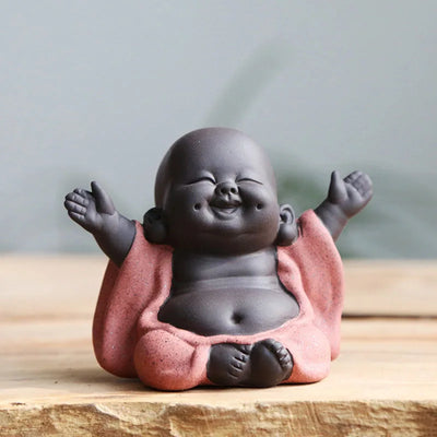 Little Monk Figurine Mini Monk Statue Cute Buddha Monk Statue Adorable Baby Little Monk Decoration Creative Little Monk Ornament