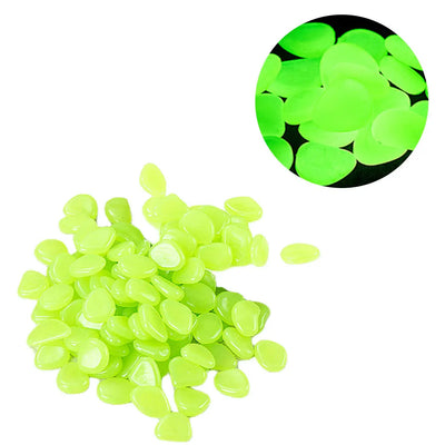 100PCS Solar Luminous Stone Fish Tank Pebble Multifunction Glow In The Dark Pebble Glowing Stone Rock Reusable Garden Decoration