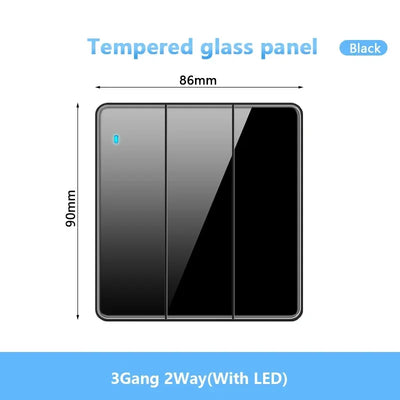 Black UK 18W Type-C Quick charge Socket Universal Double 3pin USB Power Outlet,220V Electrical Wall LED Light 2way Switch TV TEL