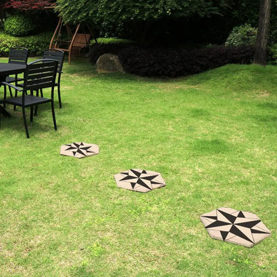 Pathway Stepping Stones Decorative Weather-proof Stepping Stones for Garden Pathway Yard Lawn Patio Set of 4 for Landscaping