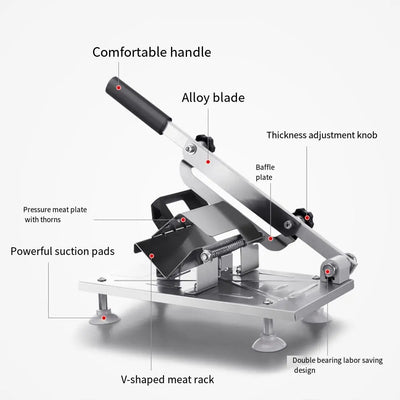 Beef Herb Mutton Rolls Cutter Vegetable Frozen Meat Kitchen Cutting Machine Stainless Steel Manual Lamb Slicer Household Gadgets