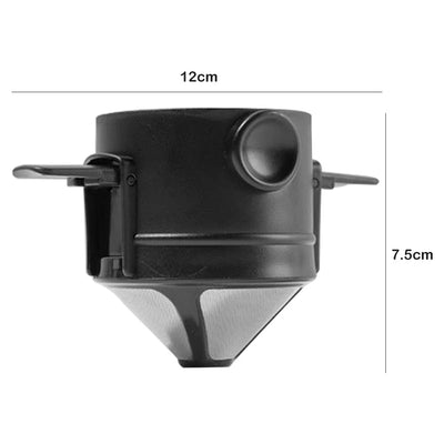 Coffee Filter Set Stainless Steel Drip Coffee Holder Funnel Portable Reusable Tea Infuser Stand Paperless Pour Coffee Dripper