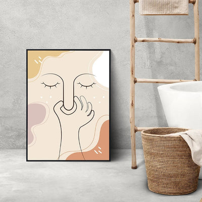 Bad Smell Cute Line Wall Art Pictures Canvas Painting Funny Bathroom Color Posters Prints Toilet Humour Bathroom Home Decor