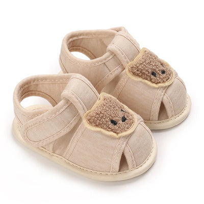 Cute Bear Soft Sole Comfortable Sandals for Infants and Toddlers Baotou Anti Kick First Step Shoes 0-18 Months