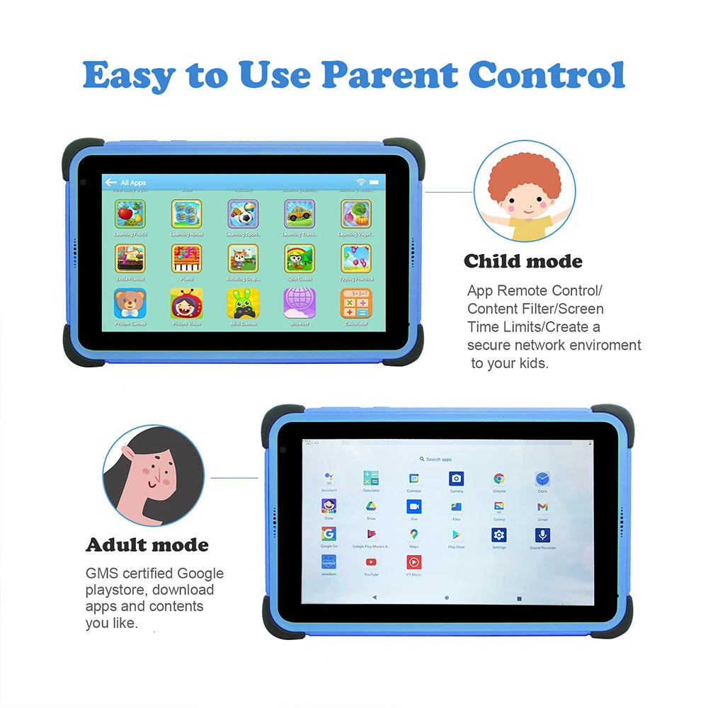 Used Tablets 7'' Android Children Tablet  2GB 32GB 4-Core Tablet for Kids 1024x600 IPS Dual Wifi 5G 3000mAh NO Tab Holder