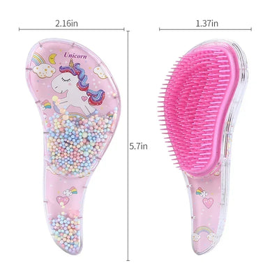 1 Pc New Cute Hair dressing Comb for Kids Anti-knot Massage Flowing Bead Hair Brush Children Girls Dress Up Makeups Toy Gifts