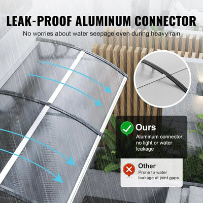 Window Door Awning Canopy 40" x 40", UPF 50+ Polycarbonate Entry Door Outdoor Window Awning Exterior, Front Door Overhang
