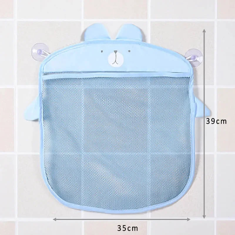 For Children Bath Toys Kid Basket Cartoon Animal Shapes Cloth Sand Toys Storage Net Bag Baby Bathroom Mesh Bag Sucker Organizer