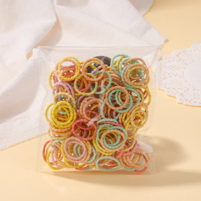 100Pcs/bag Girls Colorful Hair Bands Set Nylon Elastic Rubber Band Baby Ponytail Holder Scrunchies Kids Hair Accessories